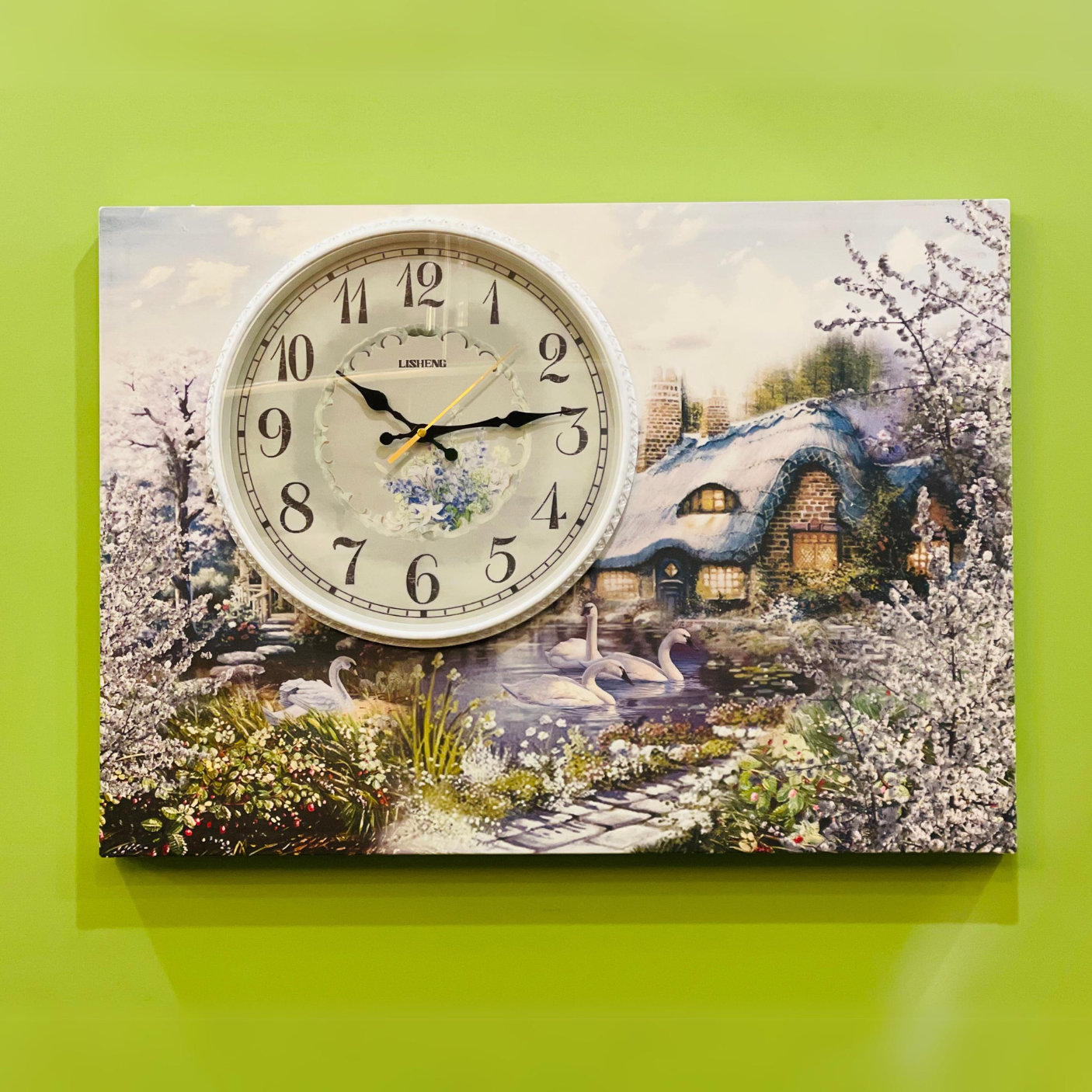 CHARLING WALL CLOCK WITH SCENERY ART FRAME